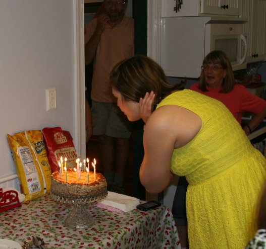 Blowing out candles